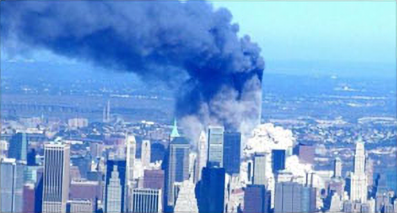 9.11테러로 붕괴되고 있는 세계무역센터